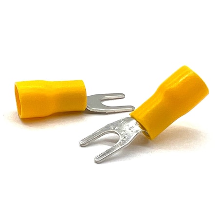 Boltsandnuts.Com Fork Terminal, 10 AWG, 600 V, PVC, Vinyl Insulated, Yellow, 200 PK EL-1210-FORK10-VY-200